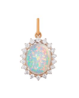 Подвеска из серебра 925 с натуральным белым опалом