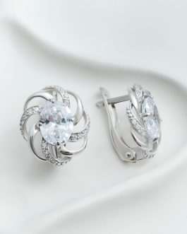 Серьги из серебра 925 с фианитами